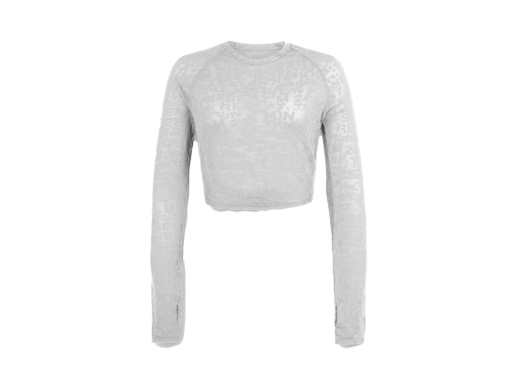 Represent 247 Glitch Cropped Training T-Shirt Grey