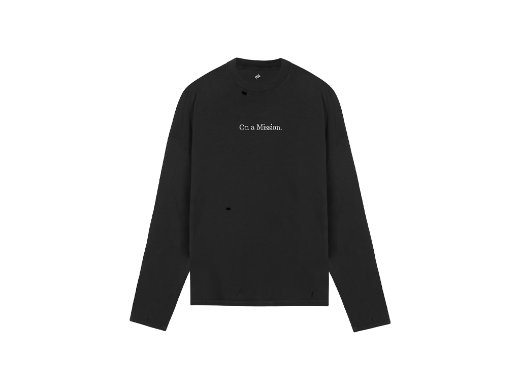 Represent 247 On A Mission Long Sleeve T-Shirt Jet Black-Represent-pikastore.cz