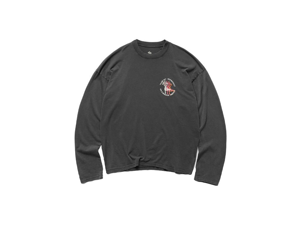 Represent 247 Torch Boxy Long Sleeve T-Shirt Washed Black-Represent-pikastore.cz