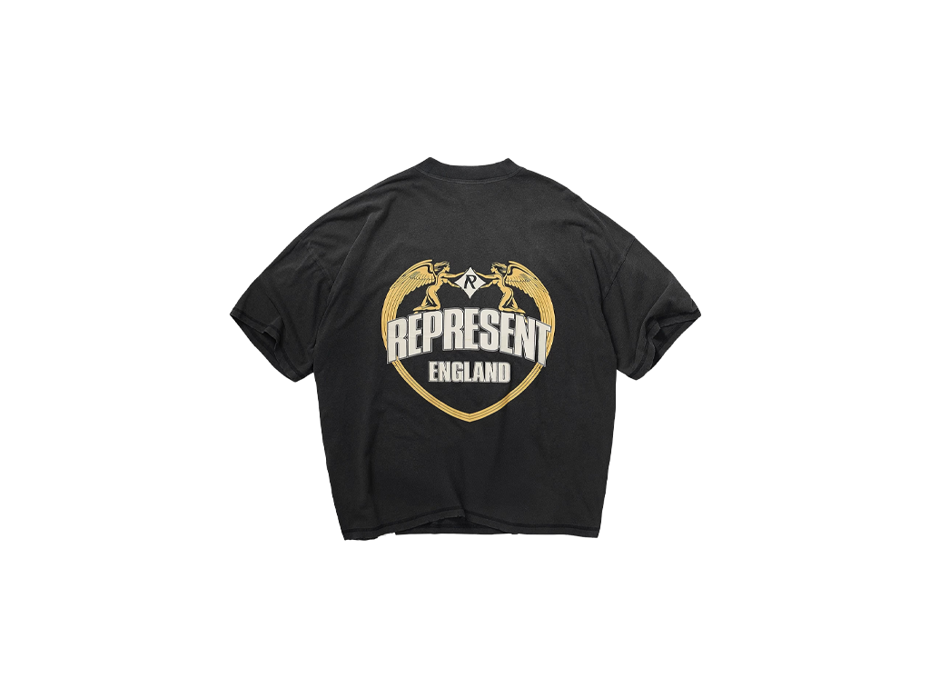 Represent Angel Border T-Shirt Stained Black-Represent-pikastore.cz
