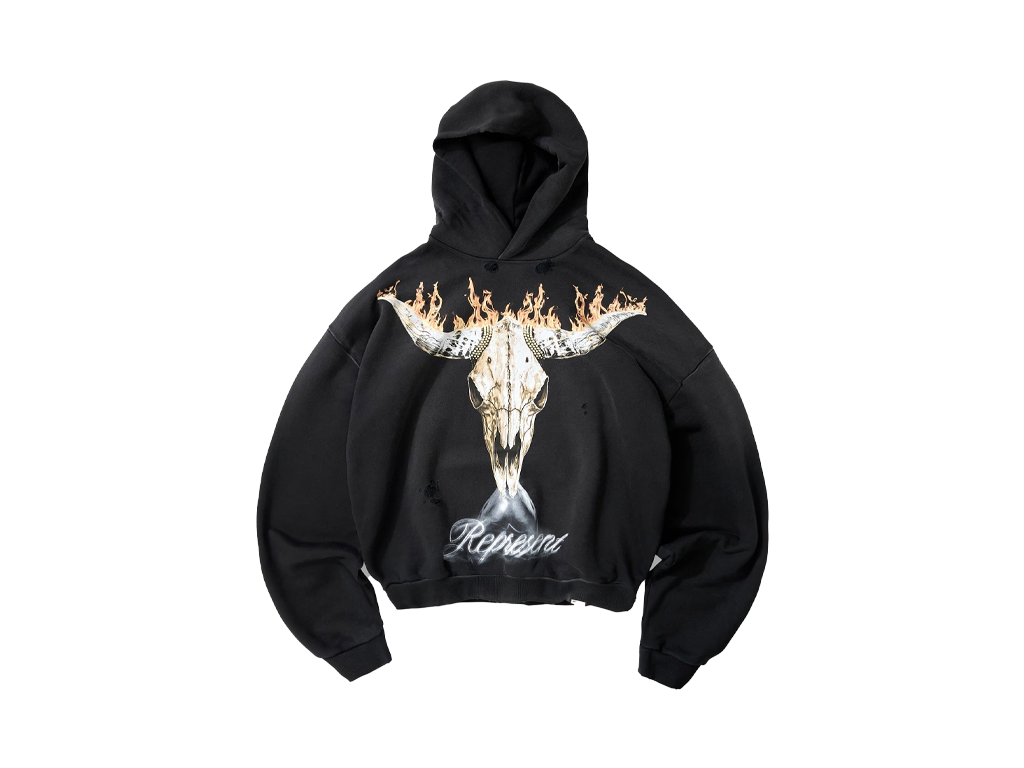 Represent British Cowboys Hoodie Stained Black-Represent-pikastore.cz