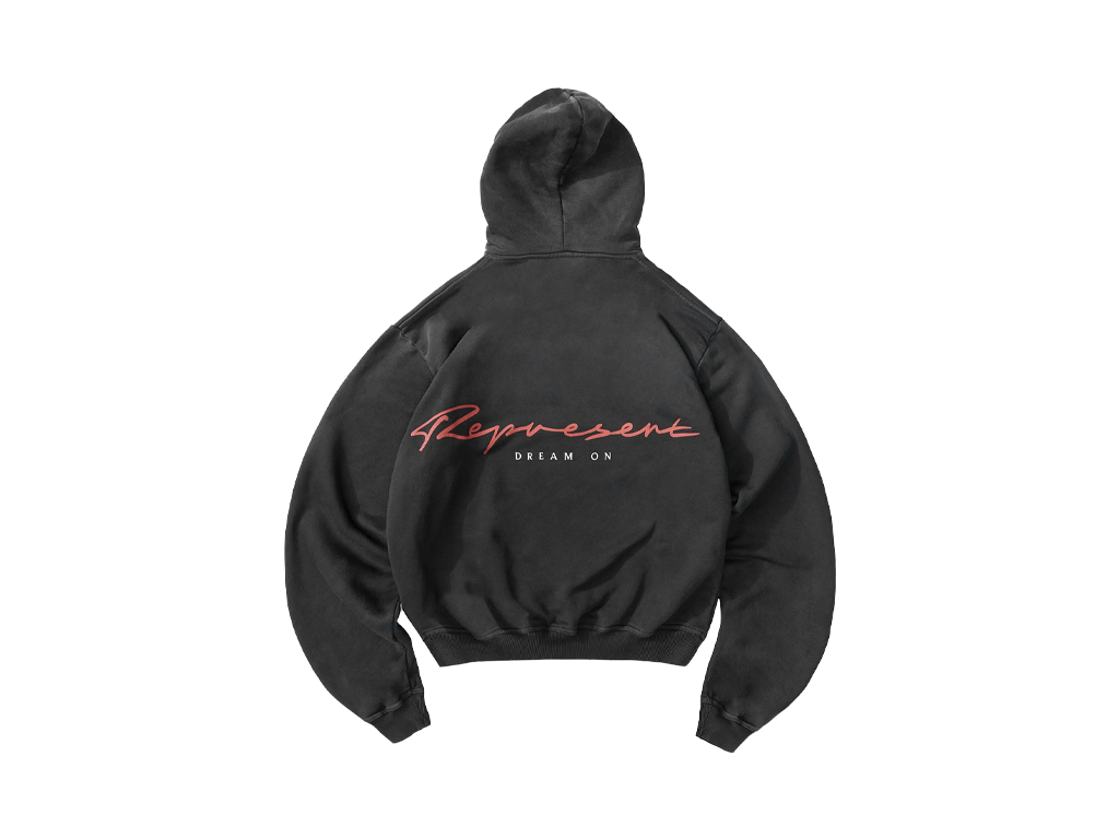 Represent Chrome Flight Hoodie Stained Black