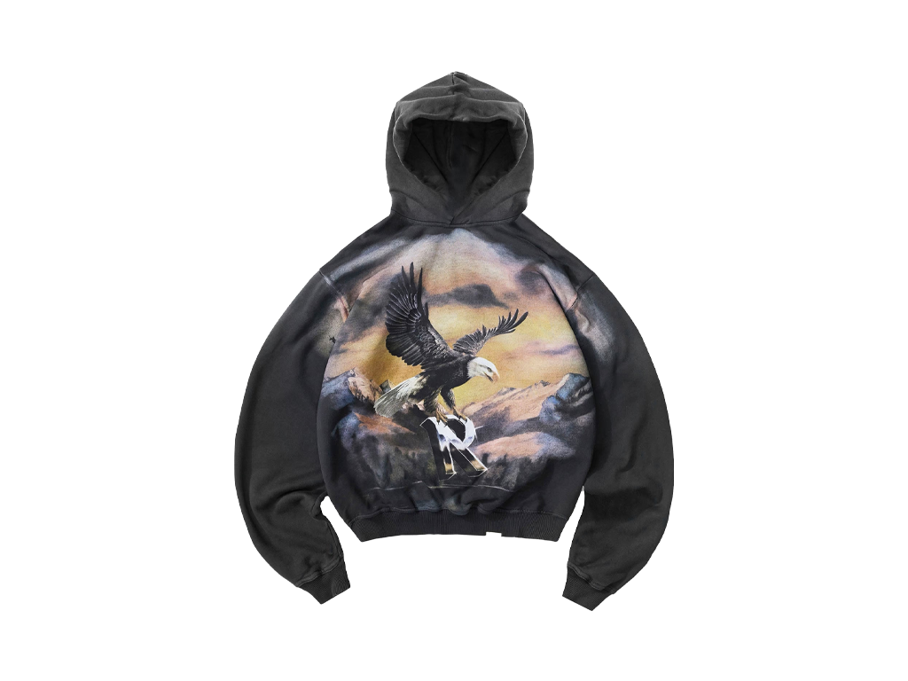 Represent Chrome Flight Hoodie Stained Black