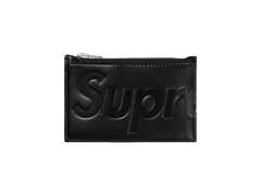 Supreme Leather Zip Card Holder Black