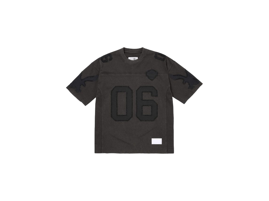 Supreme MM6 Maison Margiela Cotton Football Jersey Black-Supreme-pikastore.cz