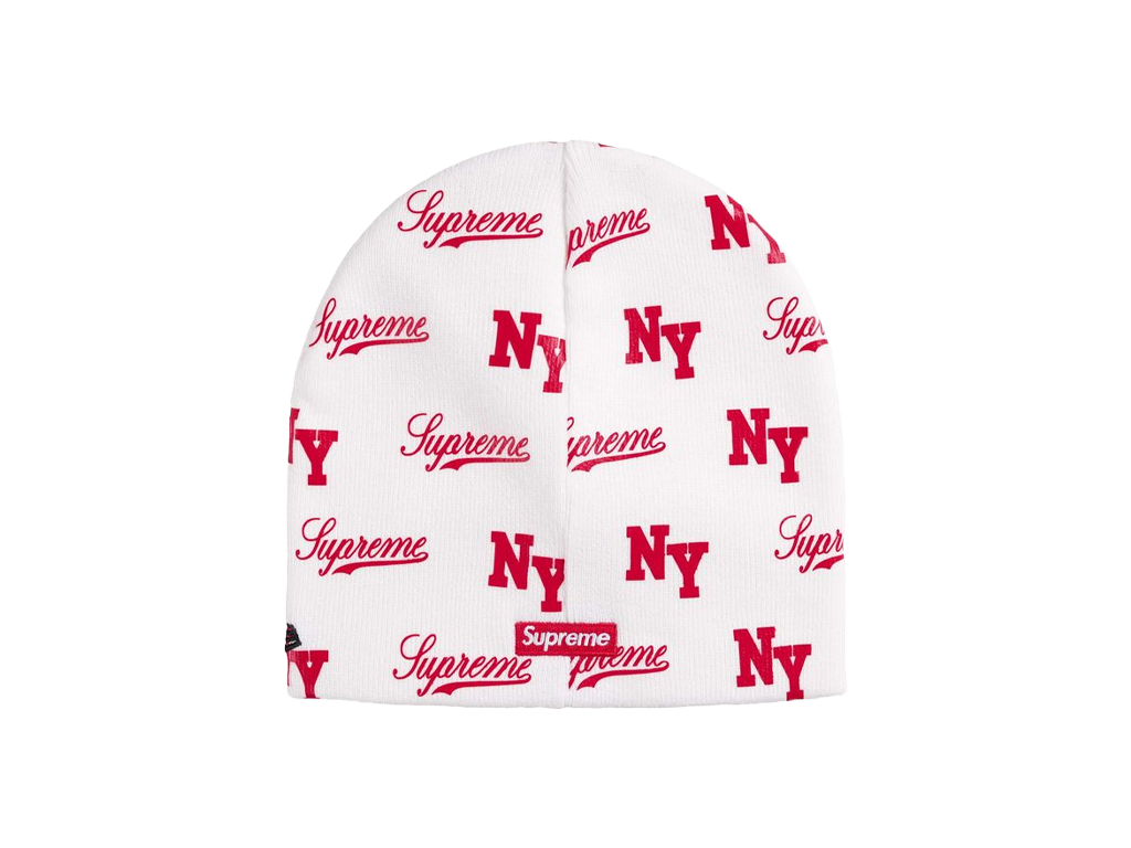 Supreme New Era Monogram Beanie White