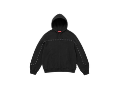 Supreme Piping Zip Up Hooded Sweatshirt Black