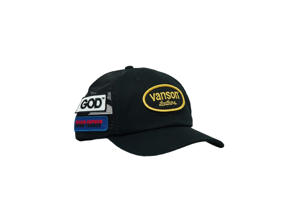 Supreme Hysteric Glamour Vanson Leather Mesh Back 6-Panel Black Cap-Supreme-pikastore.cz