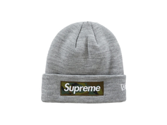 Supreme New Era Box Logo Beanie (FW23) Heather Grey