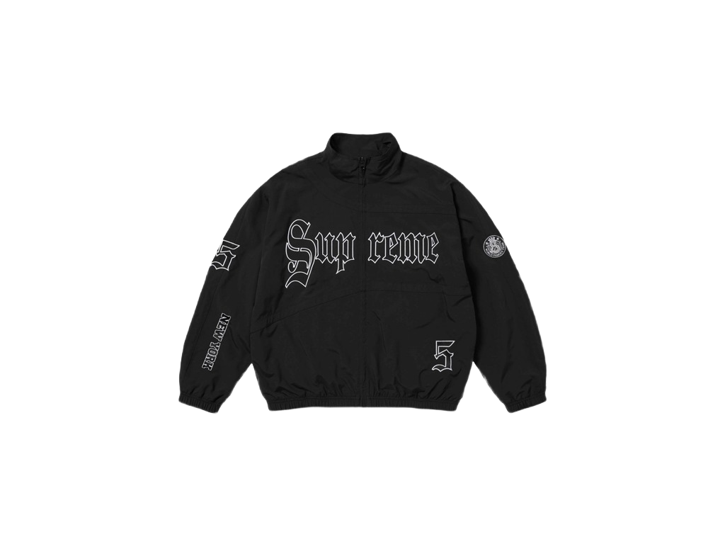 Supreme Old English Track Jacket Black-Supreme-pikastore.cz