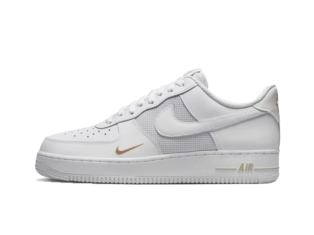 Nike Air Force 1 Low White Desert Khaki Mini Swoosh – tenisky, bílá