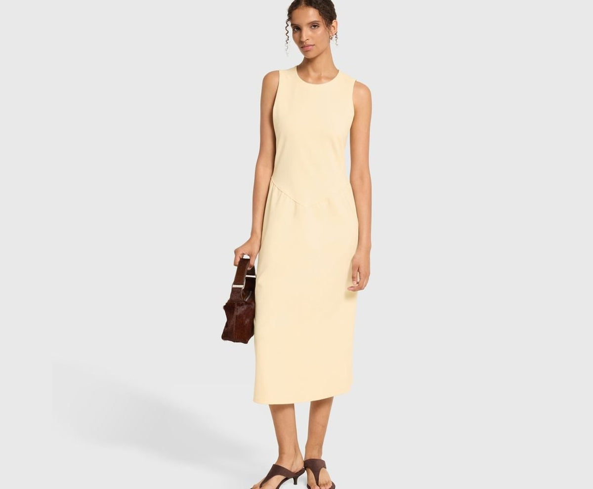 Calvin Klein Midi dress Light Yellow – tøj – foto 5 af 5