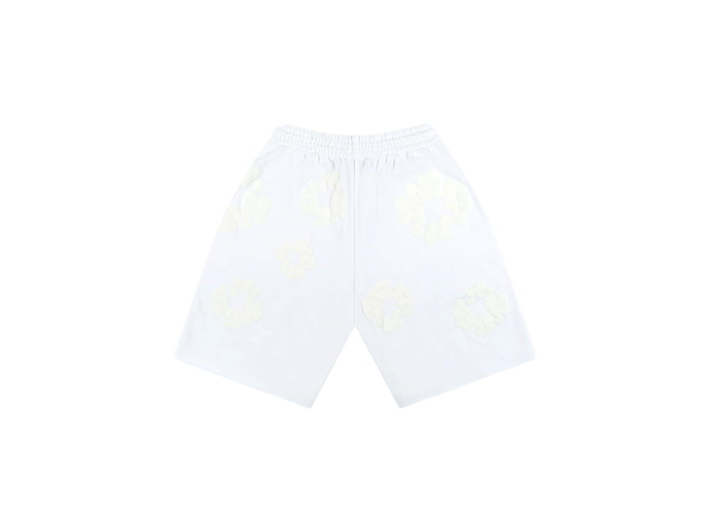 Denim Tears Mono Cotton Wreath Shorts White-Denim Tears-pikastore.cz