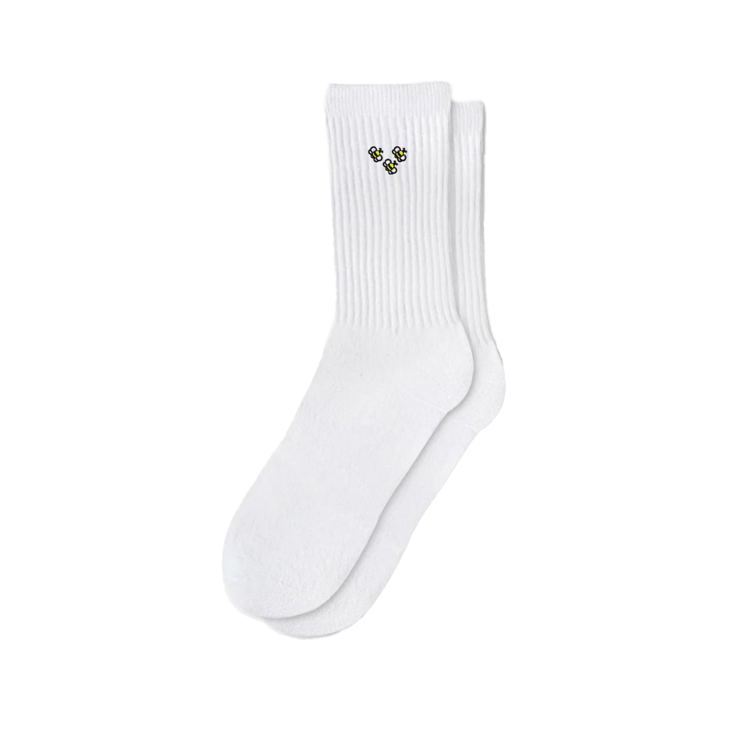 Socks White Bees - Capkov Embroidery-Apparel & Accessories-Capkov Embroidery-pikastore.cz