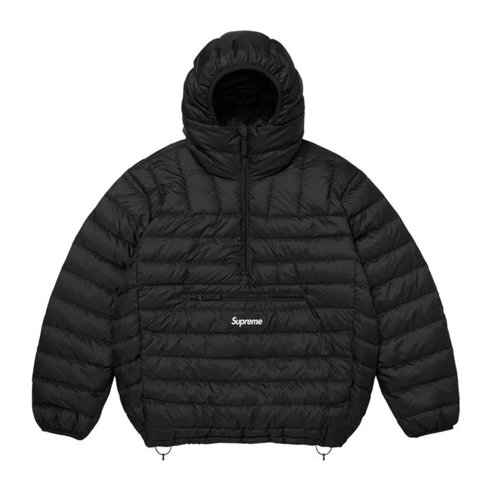 Supreme Micro Down Half Zip Hooded Pullover Black – hættetrøje