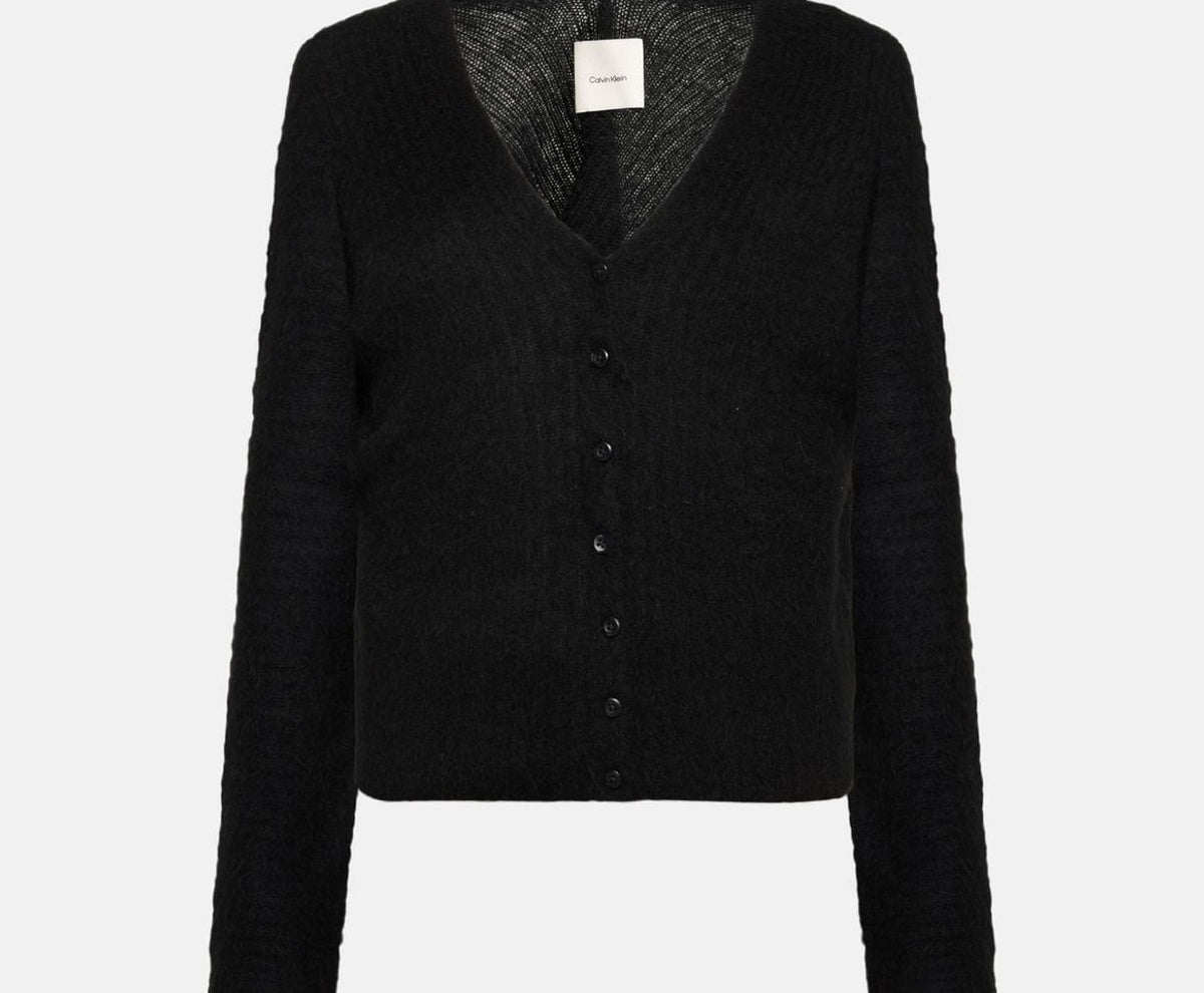 Calvin Klein Wool-blend cardigan Black – odjeća, crna