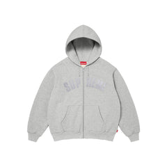 Supreme Arc Thermal Lined Zip Up Hooded Sweatshirt Heather Grey