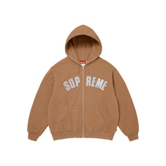 Supreme Arc Thermal Lined Zip Up Hooded Sweatshirt Light Brown