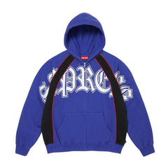 Supreme Paneled Zip Up Hooded Sweatshirt Royal
