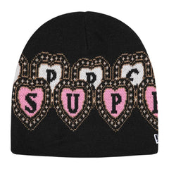 Supreme New Era Hearts Beanie Black