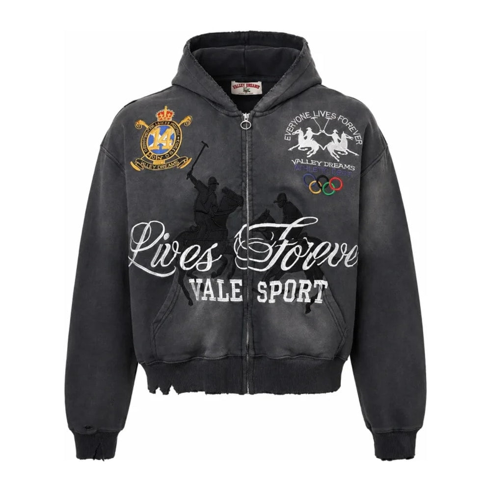 Vale Forever Life Is Forever Zip Up Hoodie Black – pulóver