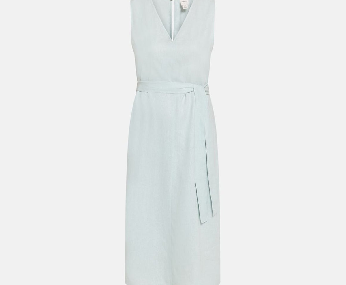 Calvin Klein Linen-blend dress Light Blue – одяг