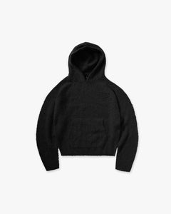 Represent Textured Borg Hoodie Jet Black