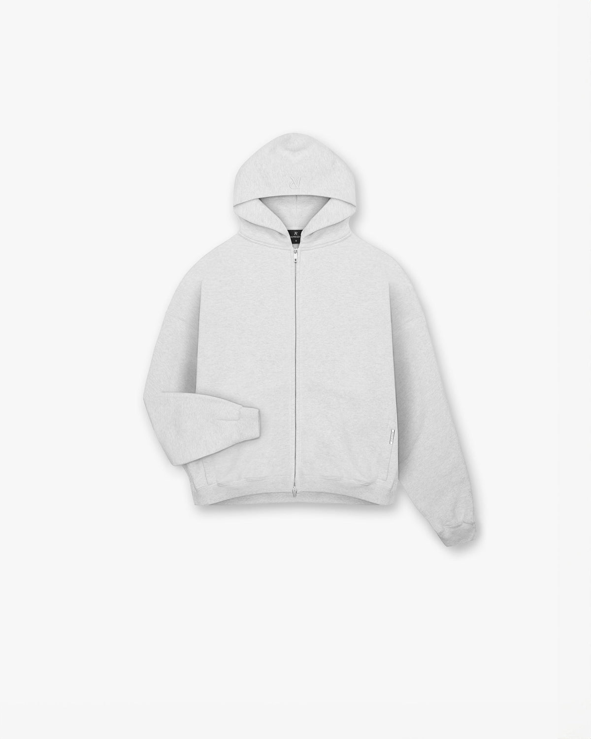 Represent Initial Boxy Zip Through Hoodie Ice Grey Marl – bluza