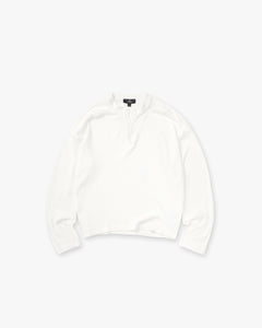 Represent Initial Henley Waffle Longsleeve T-shirt Flat White