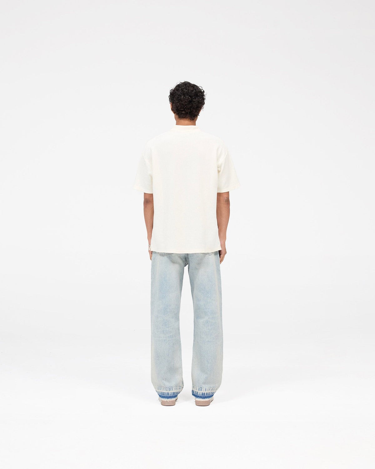 Represent Ribbed Polo Aged White