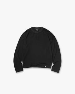 Represent Initial Henley Waffle Футболка з довгим рукавом Jet Black