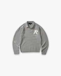 Represent Knitted Boucle Polo Grey