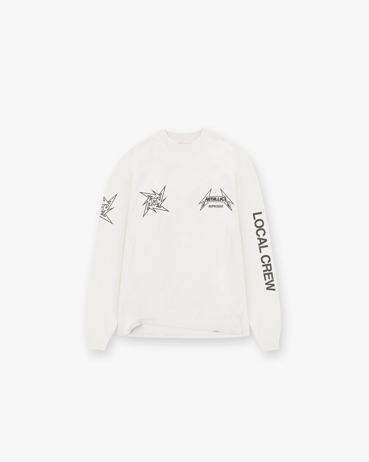 Represent X Metallica Local Crew Long Sleeve T-Shirt Flat White