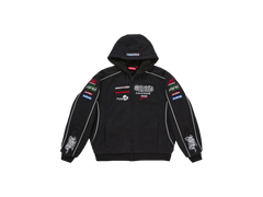 Supreme Racing Lined Zip Up Hooded Sweatshirt Black