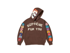 Supreme F**k You Zip Up Hooded Sweatshirt Brown