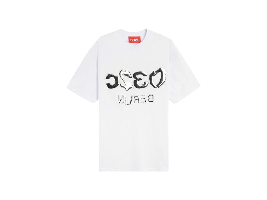 032C Barcode Glitch Tee White – tričko, šedá